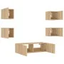 Wand-TV-Möbel mit LED-Leuchten 5 Stück Sonoma Eiche von , TV-Möbel - Ref: Foro24-3216862, Preis: 163,46 €, Rabatt: %