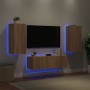 Wand-TV-Möbel mit LED-Lichtern, 3-teilig, Sonoma-Eiche. von , TV-Möbel - Ref: Foro24-3216869, Preis: 147,34 €, Rabatt: %