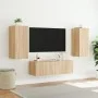 Muebles de TV de pared con luces LED 3 piezas roble Sonoma de , Muebles TV - Ref: Foro24-3216869, Precio: 145,24 €, Descuento: %