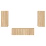 Muebles de TV de pared con luces LED 3 piezas roble Sonoma de , Muebles TV - Ref: Foro24-3216869, Precio: 149,37 €, Descuento: %