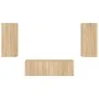 Muebles de TV de pared con luces LED 3 piezas roble Sonoma de , Muebles TV - Ref: Foro24-3216869, Precio: 145,24 €, Descuento: %