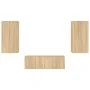 Muebles de TV de pared con luces LED 3 piezas roble Sonoma de , Muebles TV - Ref: Foro24-3216876, Precio: 170,61 €, Descuento: %