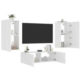 Wand-TV-Möbel mit LED-Leuchten 3 Stück weiß von , TV-Möbel - Ref: Foro24-3216874, Preis: 193,53 €, Rabatt: %