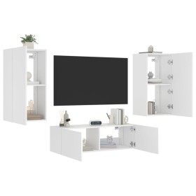 Wand-TV-Möbel mit LED-Leuchten 3 Stück weiß von , TV-Möbel - Ref: Foro24-3216874, Preis: 199,53 €, Rabatt: %