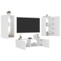 Muebles de TV de pared con luces LED 3 piezas blanco de , Muebles TV - Ref: Foro24-3216874, Precio: 200,00 €, Descuento: %