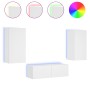 Muebles de TV de pared con luces LED 3 piezas blanco de , Muebles TV - Ref: Foro24-3216874, Precio: 200,00 €, Descuento: %
