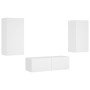 Muebles de TV de pared con luces LED 3 piezas blanco de , Muebles TV - Ref: Foro24-3216874, Precio: 200,00 €, Descuento: %