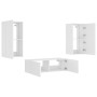 Muebles de TV de pared con luces LED 3 piezas blanco de , Muebles TV - Ref: Foro24-3216874, Precio: 200,00 €, Descuento: %