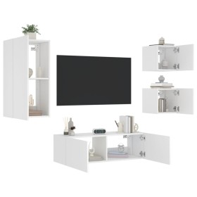 Wand-TV-Möbel mit 4 LED-Lichtern in Weiß. von , TV-Möbel - Ref: Foro24-3216881, Preis: 193,72 €, Rabatt: %