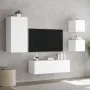 Wand-TV-Möbel mit 4 LED-Lichtern in Weiß. von , TV-Möbel - Ref: Foro24-3216881, Preis: 183,39 €, Rabatt: %