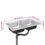 Fregadero de cocina doble seno acero inoxidable 800x500x155 mm