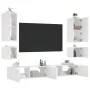 Wand-TV-Möbel mit LED-Leuchten 6-teilig weiß von , TV-Möbel - Ref: Foro24-3216888, Preis: 308,28 €, Rabatt: %