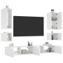 Wand-TV-Möbel mit LED-Leuchten 6-teilig weiß von , TV-Möbel - Ref: Foro24-3216888, Preis: 318,68 €, Rabatt: %