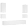 Wand-TV-Möbel mit LED-Leuchten 6-teilig weiß von , TV-Möbel - Ref: Foro24-3216888, Preis: 308,28 €, Rabatt: %