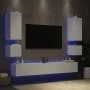 Wand-TV-Möbel mit LED-Leuchten 6-teilig weiß von , TV-Möbel - Ref: Foro24-3216888, Preis: 308,28 €, Rabatt: %