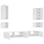 Wand-TV-Möbel mit LED-Leuchten 6-teilig weiß von , TV-Möbel - Ref: Foro24-3216888, Preis: 308,28 €, Rabatt: %