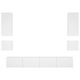 Muebles de TV de pared con luces LED 6 piezas blanco de , Muebles TV - Ref: Foro24-3216888, Precio: 325,28 €, Descuento: %