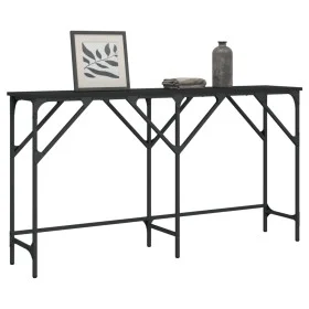 Black engineered wood console table 140x29x75 cm by , Side tables - Ref: Foro24-837757, Price: 52,82 €, Discount: %