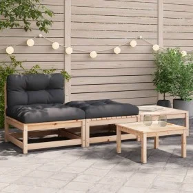 Garden sofa without armrests with cushions and footrest by , Modular outdoor sofas - Ref: Foro24-838141, Price: 150,89 €, Dis...
