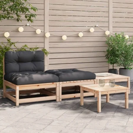Garden sofa without armrests with cushions and footrest by , Modular outdoor sofas - Ref: Foro24-838141, Price: 150,89 €, Dis...