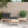 Sofá de jardín sin reposabrazos con cojines y reposapiés de , Sofás modulares de exterior - Ref: Foro24-838141, Precio: 150,4...