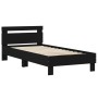 Cama con cabecero madera de ingeniería negra 90x190 cm de , Camas y somieres - Ref: Foro24-838562, Precio: 92,69 €, Descuento: %