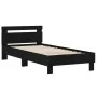 Schwarzes Holzwerkstoffbett mit Kopfteil 90x190 cm von , Betten und Lattenroste - Ref: Foro24-838562, Preis: 85,69 €, Rabatt: %