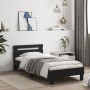 Cama con cabecero madera de ingeniería negra 90x190 cm de , Camas y somieres - Ref: Foro24-838562, Precio: 92,69 €, Descuento: %