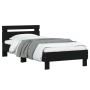 Cama con cabecero madera de ingeniería negra 90x190 cm de , Camas y somieres - Ref: Foro24-838562, Precio: 92,69 €, Descuento: %