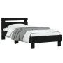 Schwarzes Holzwerkstoffbett mit Kopfteil 90x190 cm von , Betten und Lattenroste - Ref: Foro24-838562, Preis: 85,69 €, Rabatt: %