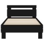 Cama con cabecero madera de ingeniería negra 90x190 cm de , Camas y somieres - Ref: Foro24-838562, Precio: 92,69 €, Descuento: %