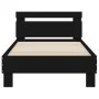 Schwarzes Holzwerkstoffbett mit Kopfteil 90x190 cm von , Betten und Lattenroste - Ref: Foro24-838562, Preis: 85,69 €, Rabatt: %
