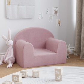 Sofá para niños felpa suave rosa