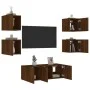 TV wall unit with LED lights, 6 pieces, engineered wood, brown oak. by , TV Furniture - Ref: Foro24-3216817, Price: 173,68 €,...