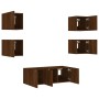 Wand-TV-Möbel mit LED 6 Stk. Holzwerkstoff braune Eiche von , TV-Möbel - Ref: Foro24-3216817, Preis: 175,87 €, Rabatt: %
