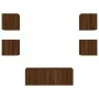 TV wall unit with LED lights, 6 pieces, engineered wood, brown oak. by , TV Furniture - Ref: Foro24-3216817, Price: 173,68 €,...