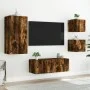 Wand-TV-Möbel mit LED 5 Stück Holzwerkstoff Eiche geräuchert von , TV-Möbel - Ref: Foro24-3216829, Preis: 178,79 €, Rabatt: %