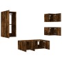 Wand-TV-Möbel mit LED 5 Stück Holzwerkstoff Eiche geräuchert von , TV-Möbel - Ref: Foro24-3216829, Preis: 181,05 €, Rabatt: %