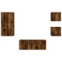 Wand-TV-Möbel mit LED 5 Stück Holzwerkstoff Eiche geräuchert von , TV-Möbel - Ref: Foro24-3216829, Preis: 178,79 €, Rabatt: %