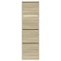 Shoe cabinet with 4 folding drawers in Sonoma oak, 60x42x204 cm by , Shoe racks and shoe organizers - Ref: Foro24-3214394, Pr...