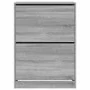 Shoe cabinet with 2 folding drawers in Sonoma gray color, measuring 80x42x108 cm. by , Shoe racks and shoe organizers - Ref: ...