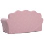 Sofá cama para niños de 2 plazas felpa suave rosa