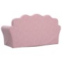 Sofá cama para niños de 2 plazas felpa suave rosa
