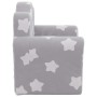 Sofá para niños felpa suave gris claro con estrellas