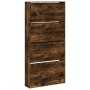 Schuhschrank 4 Schubladen klappbar Räuchereiche 80x21x163,5cm von , Schuhregale und Schuhorganisatoren - Ref: Foro24-3214368,...