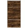 Shoe cabinet with 4 folding drawers in smoked oak, measuring 80x21x163.5cm. by , Shoe racks and shoe organizers - Ref: Foro24...