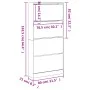 Shoe cabinet with 4 folding drawers in smoked oak, measuring 80x21x163.5cm. by , Shoe racks and shoe organizers - Ref: Foro24...