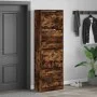 Shoe cabinet with 4 folding drawers in smoked oak, measuring 60x34x187.5cm. by , Shoe racks and shoe organizers - Ref: Foro24...