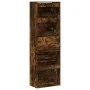 Shoe cabinet with 4 folding drawers in smoked oak, measuring 60x34x187.5cm. by , Shoe racks and shoe organizers - Ref: Foro24...