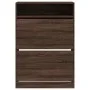 Shoe cabinet with 2 folding drawers in brown oak color, 80x34x116 cm. by , Shoe racks and shoe organizers - Ref: Foro24-32144...